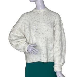 Old Navy Mock Neck Speckled Sweater Over Size Crewneck Fine Knit Size M